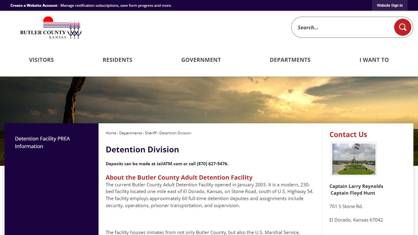 Detention Division | Butler County, KS - Official Website