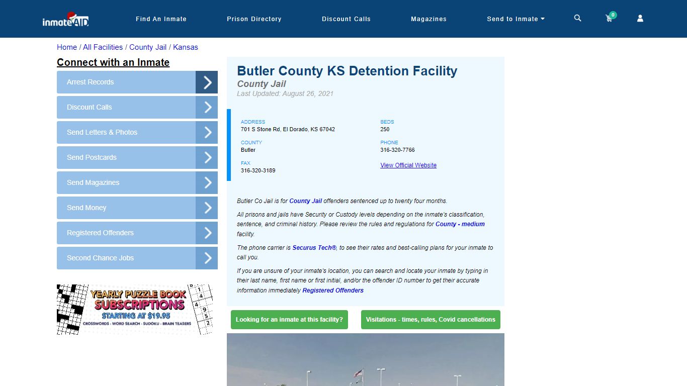 Butler County KS Detention Facility - Inmate Locator - El Dorado, KS